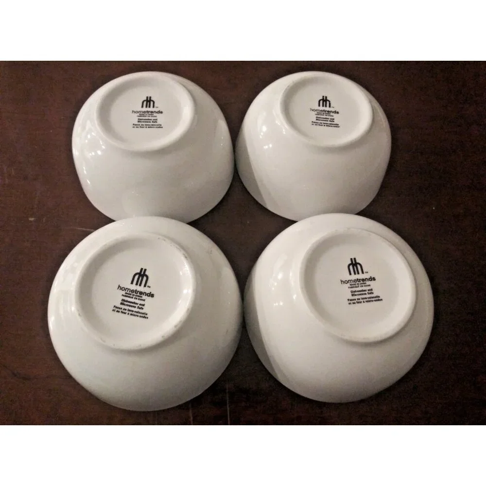 4 Home Trends Soup Bowls assorted colors Ceramic earthenware Microwave DW safe